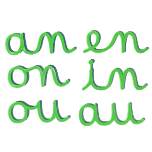 29 Digrammes/trigrammes mobiles verts - Phonèmes complexes mobiles Montessori - Sons complexes