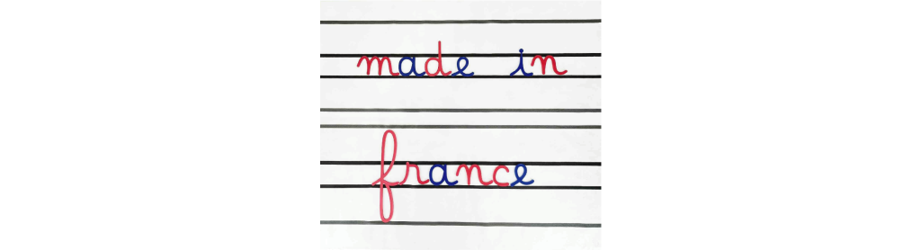 Ici, nos lettres mobiles pour écrire "made in France"